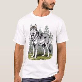 Camiseta T-shirt do lobo estilizado