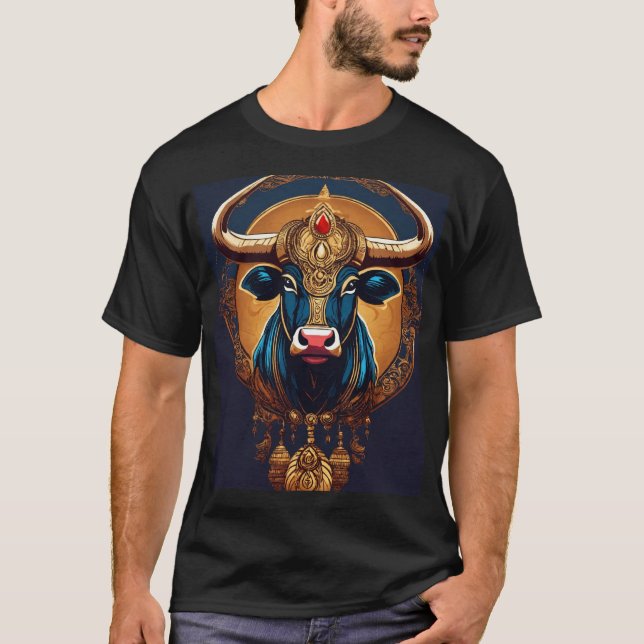 Camiseta T-Shirt do Logotipo Bull Abstrato Brahma Inteligen (Frente)