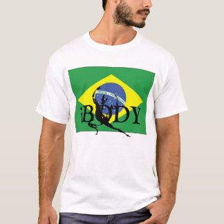 Camiseta t-shirt do logotipo da bandeira de Brasil do iBODY