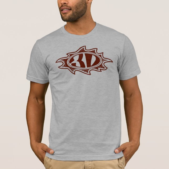 Camiseta t-shirt do logotipo da chama 3d (Frente)