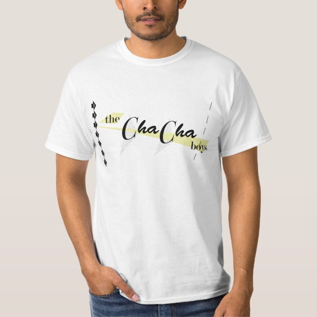 Camiseta t-shirt do logotipo dos meninos do cha-cha (Frente)