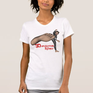 Camiseta T-shirt do lutador perigoso das senhoras 3D