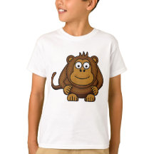 T-shirt do macaco dos desenhos animados dos miúdos