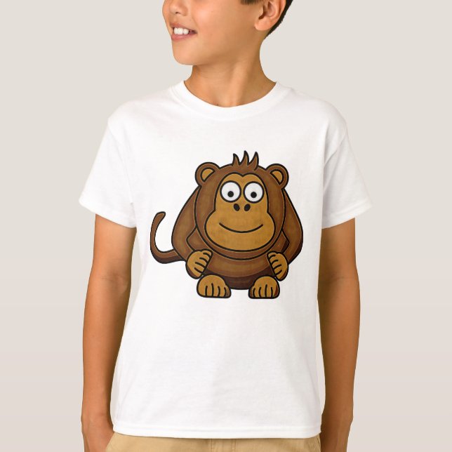 Camiseta T-shirt do macaco dos desenhos animados dos miúdos (Frente)