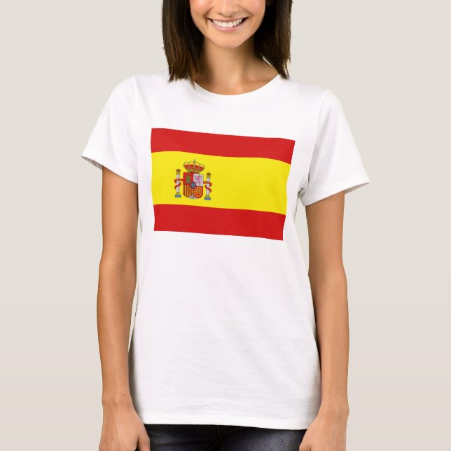 Camiseta T-shirt do mapa da bandeira x da espanha (Frente)