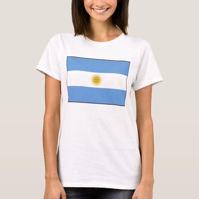 Camiseta T-shirt do mapa da bandeira x de Argentina (Frente)