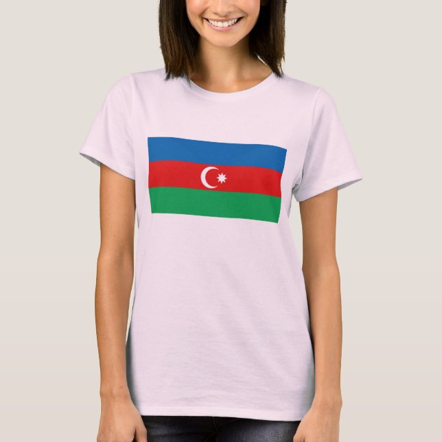 Camiseta T-shirt do mapa da bandeira x de Azerbaijan (Frente)