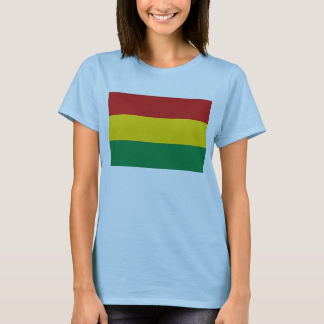 Camiseta T-shirt do mapa da bandeira x de Bolívia (Frente)