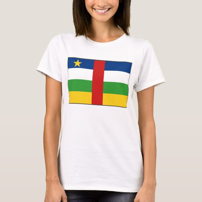 Camiseta T-shirt do mapa da bandeira x de Centrafrique (Frente)