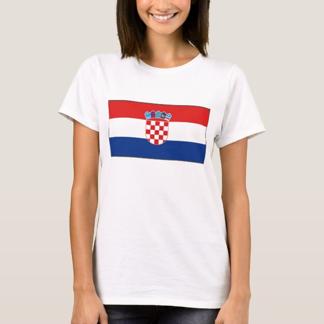 Camiseta T-shirt do mapa da bandeira x de Croatia (Frente)