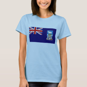 Camiseta T-shirt do mapa da bandeira x de Ilhas Falkland
