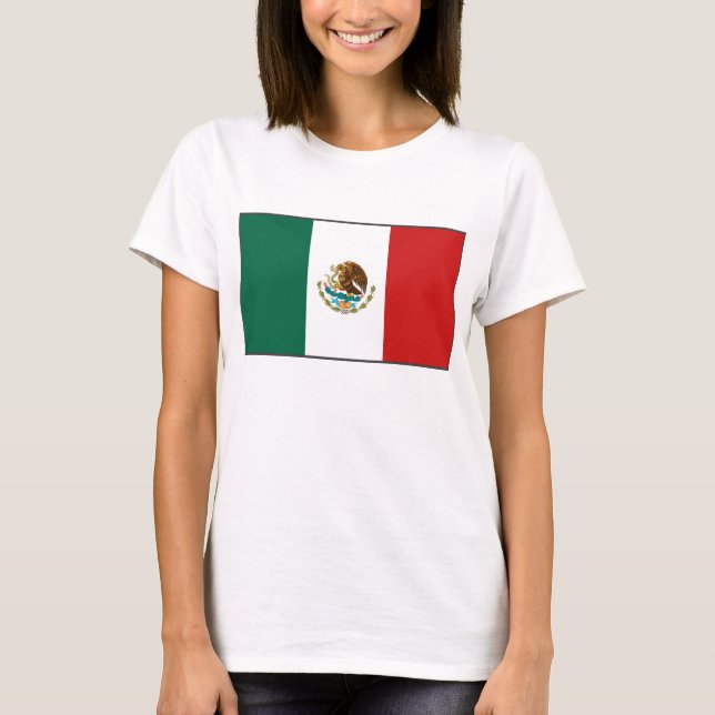 Camiseta T-shirt do mapa da bandeira x de México (Frente)