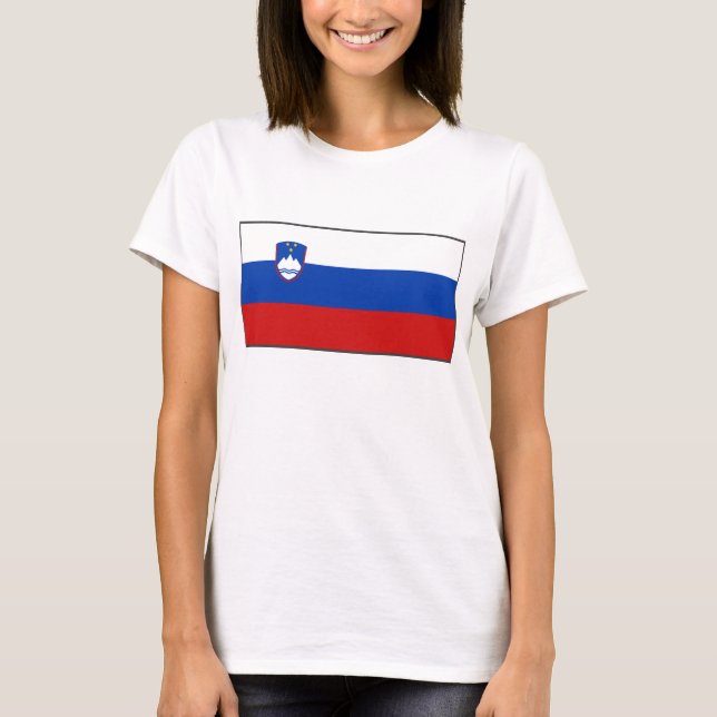 Camiseta T-shirt do mapa da bandeira x de Slovenia (Frente)