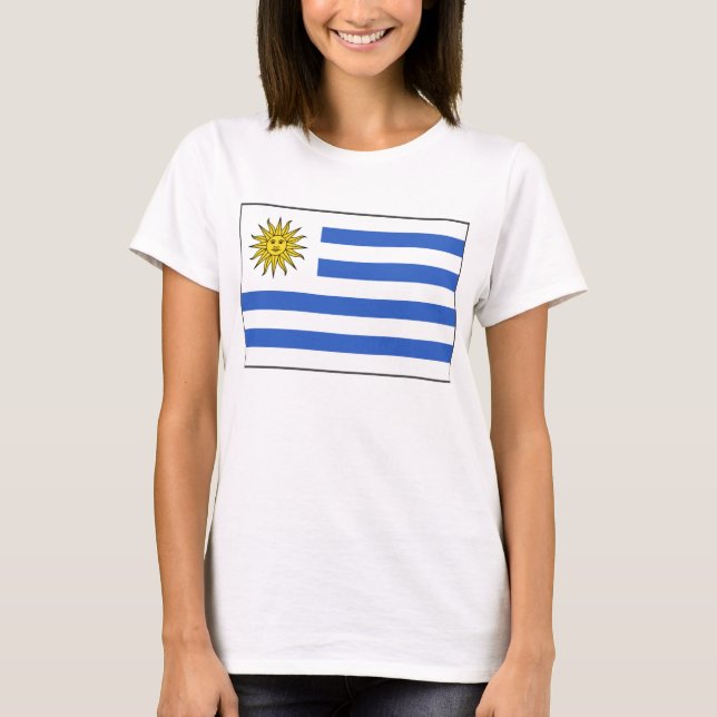 Camiseta T-shirt do mapa da bandeira x de Uruguai (Frente)