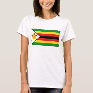 Camiseta T-shirt do mapa da bandeira x de Zimbabwe