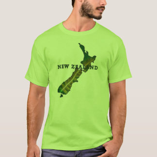 Camiseta T-shirt do mapa da samambaia de Nova Zelândia