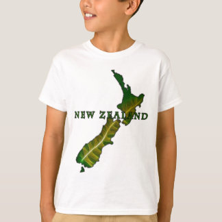 Camiseta T-shirt do mapa da samambaia de Nova Zelândia