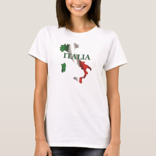 Camiseta T-shirt do mapa das senhoras Italia