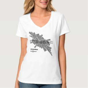 Camiseta T-shirt do mapa de Dresden para mulheres