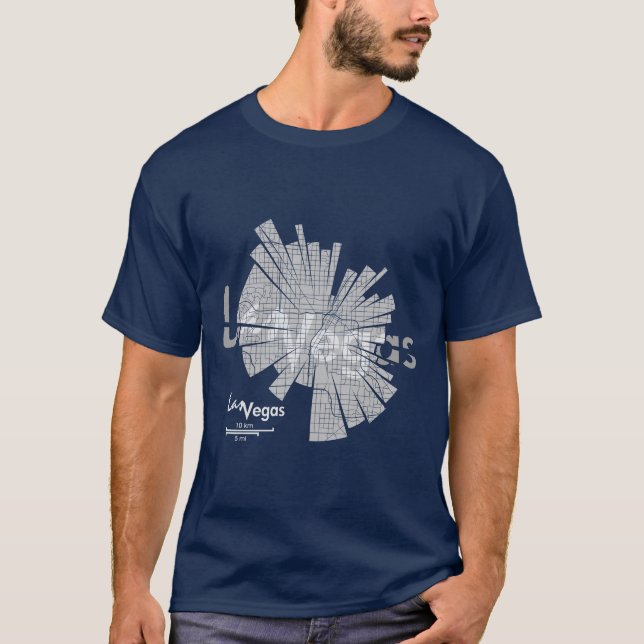 Camiseta T-shirt do mapa de Las Vegas (Frente)