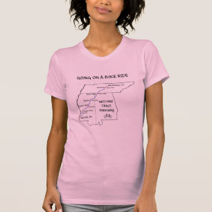 Camiseta T-shirt do mapa de rota do traço de Natchez