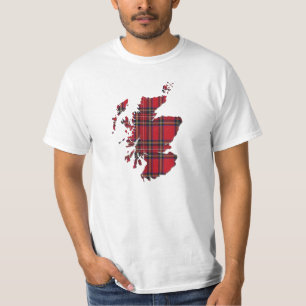 Camiseta T-shirt do mapa de Scotland do Tartan