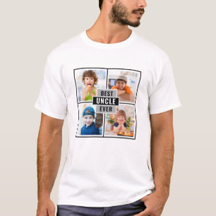 Camiseta T-Shirt do Melhor Tio Moderno Ever 4 Colagem de Fo