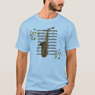 Camiseta T-shirt do melómano do músico do SAXOFONE