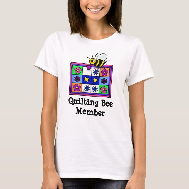 Camiseta T-shirt do Membro da Abelha de Quilting (Frente)