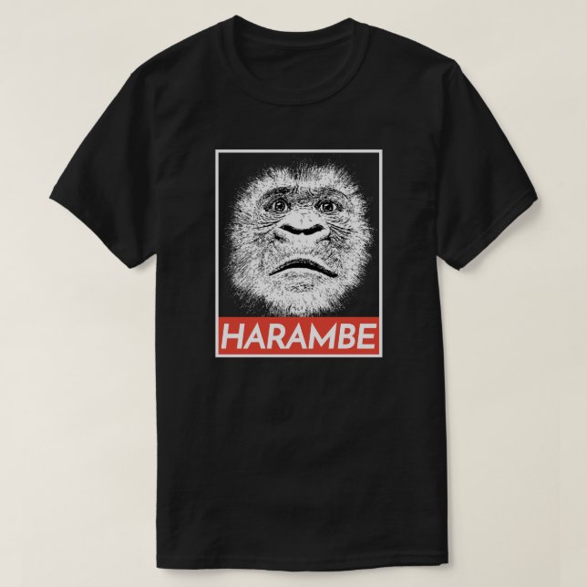 Camiseta T-shirt do memorial de HARAMBE (Frente do Design)