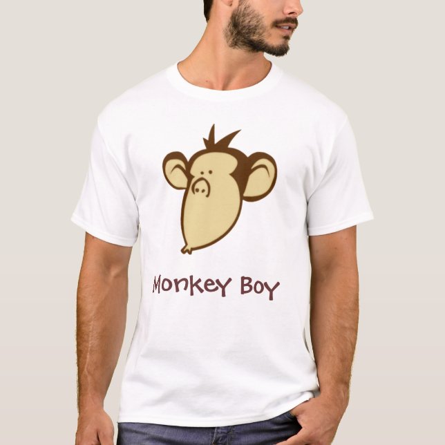 Camiseta T-shirt do menino do macaco (Frente)