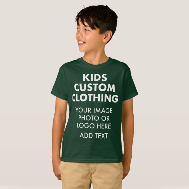 Camiseta T-SHIRT DO MENINO Personalizado - VERDE FLORESTAL (Frente Completa)