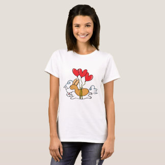 Camiseta T-shirt do mensageiro do amor do Corgi