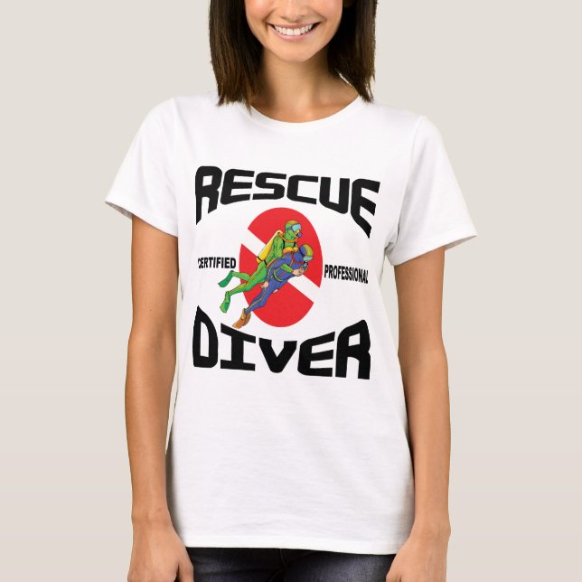 Camiseta T-shirt do mergulhador do salvamento (Frente)