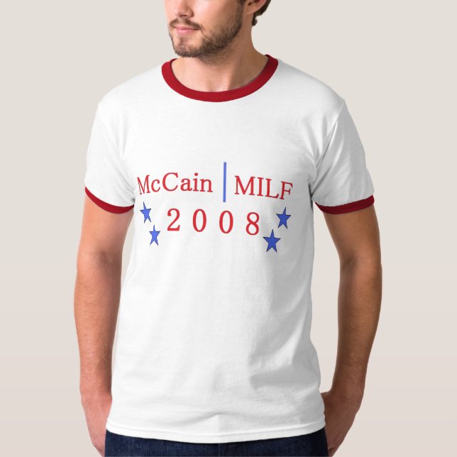 Camiseta t-shirt do milf do mccain (Frente)