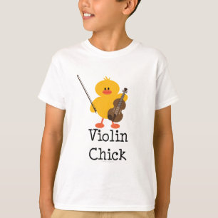 Camiseta T-shirt do miúdo do pintinho do violino