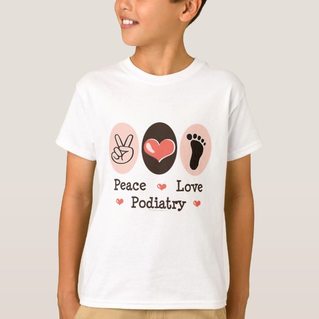 Camiseta T-shirt do miúdo do Podiatrist do Podiatry do amor (Frente)