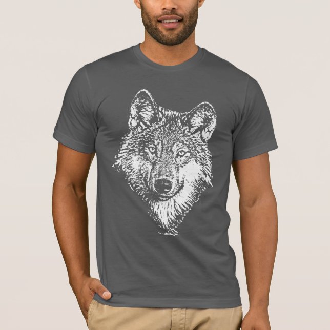 Camiseta T-shirt do Monochrome do lobo (Frente)