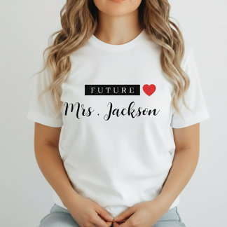 Camiseta T-Shirt do Monograma de Casamento da Sra.
