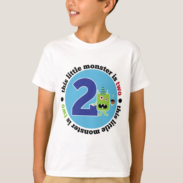 Camiseta T-shirt do monstro 2 do aniversário (Frente)