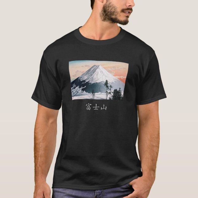 Camiseta t-shirt do Monte Fuji com caligrafia japonesa (Frente)
