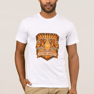 Camiseta T-Shirt do Mosaico de Colheita do Outono Retro Gin