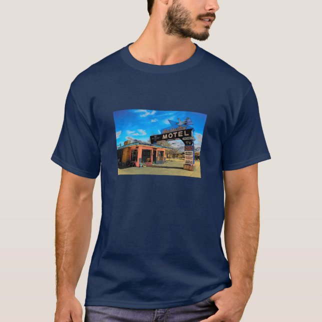 Camiseta T-shirt do motel da rota 66 (Frente)