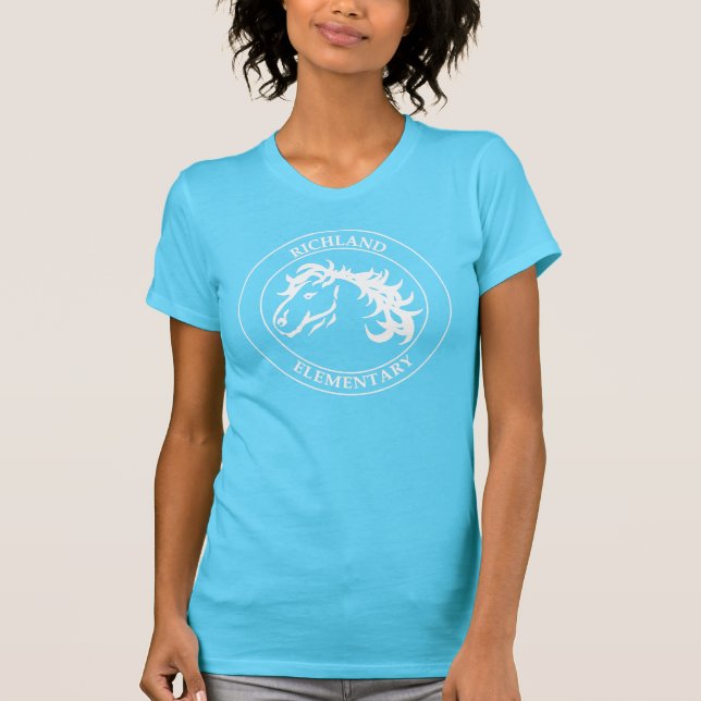 Camiseta T-shirt do mustang das mulheres (Frente)