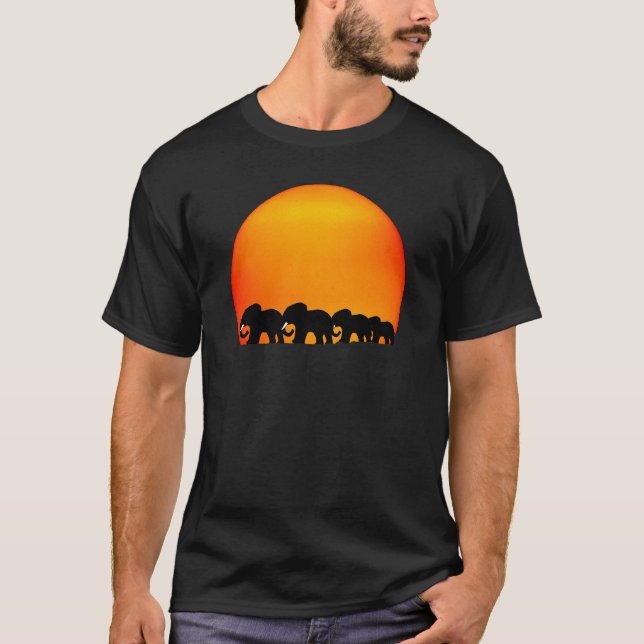 Camiseta t-shirt do nascer do sol do elefante (Frente)
