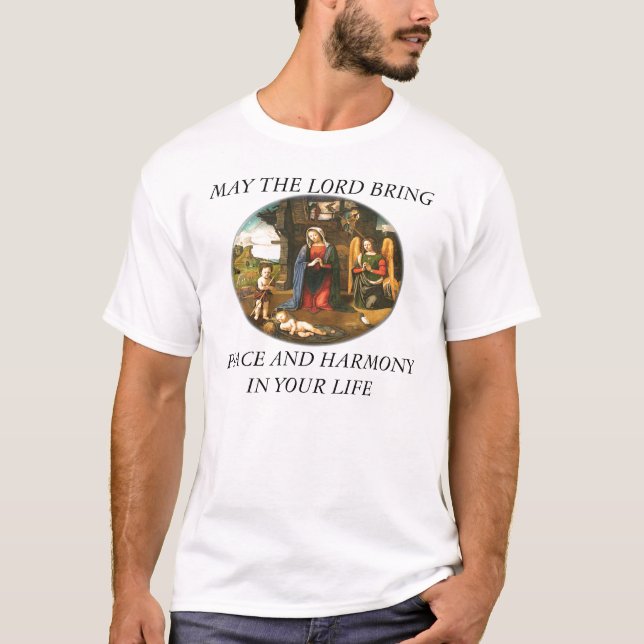 Camiseta T-shirt do nascimento do Jesus Cristo (Frente)