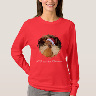 Camiseta T-shirt do Natal da alpaca