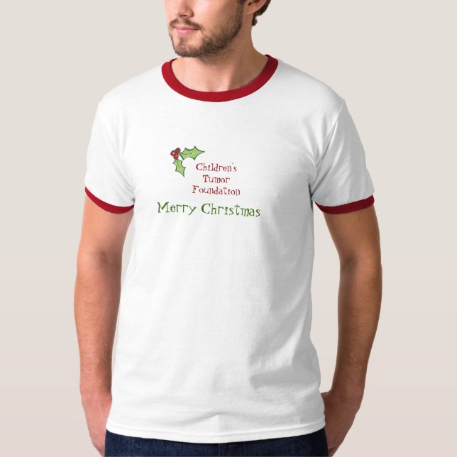 Camiseta T-shirt do Natal da fundação do tumor das crianças (Frente)