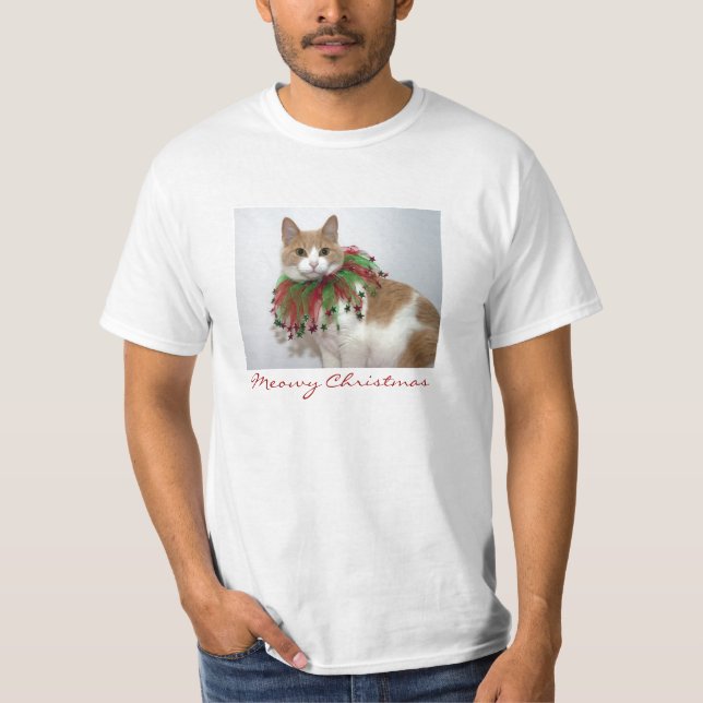 Camiseta T-shirt do Natal de Meowy (Frente)