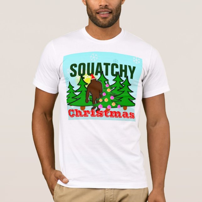 Camiseta T-shirt do Natal de Squatchy (Frente)